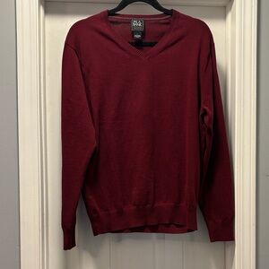 Jos. A. Bank Deep Red V-Neck Sweater